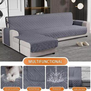 Upgraded Sectional Couch Covers 100% Waterproof L Shaped Sofa Slipcover